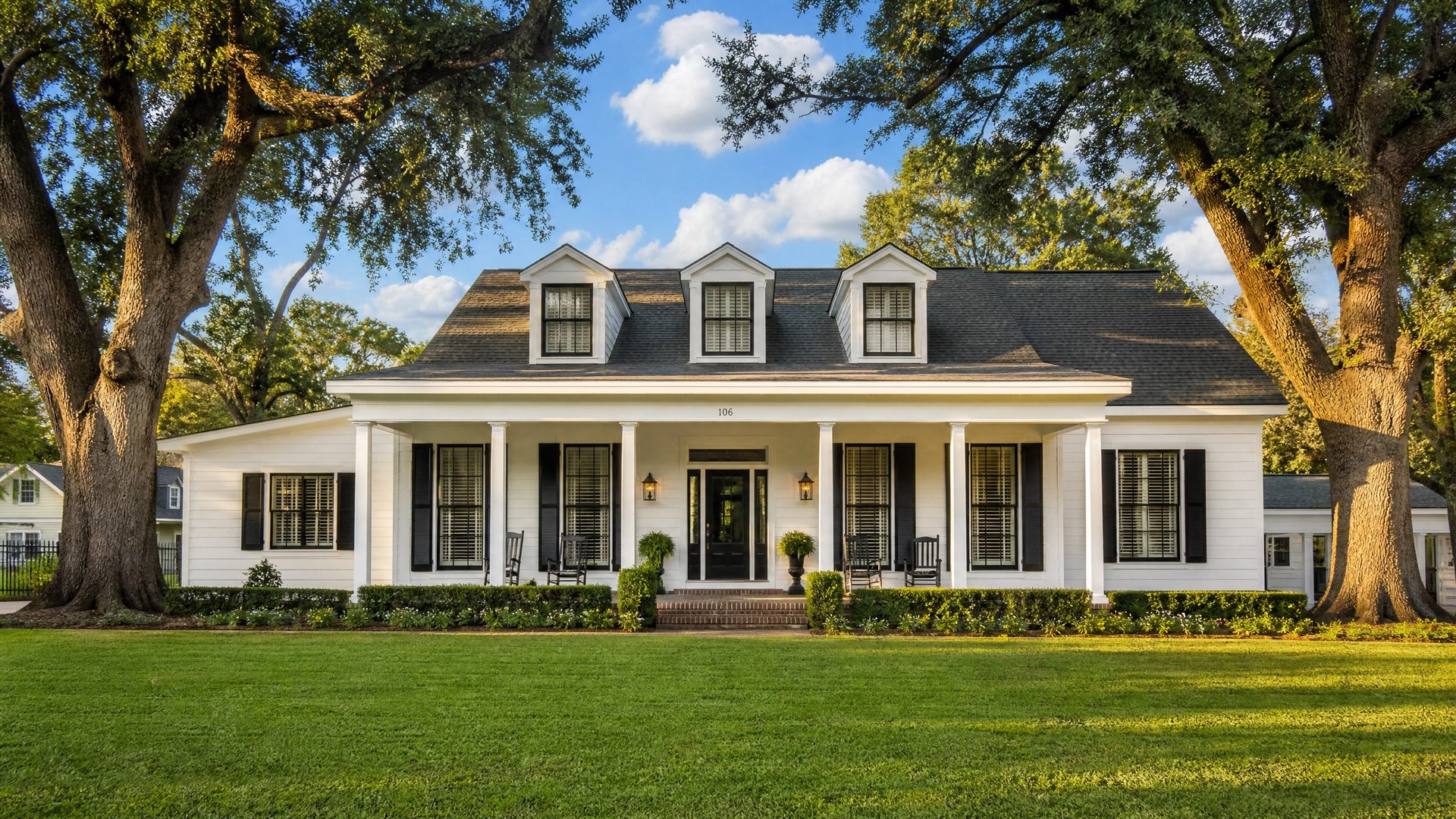 Well-maintained Southern home exterior with fresh paint